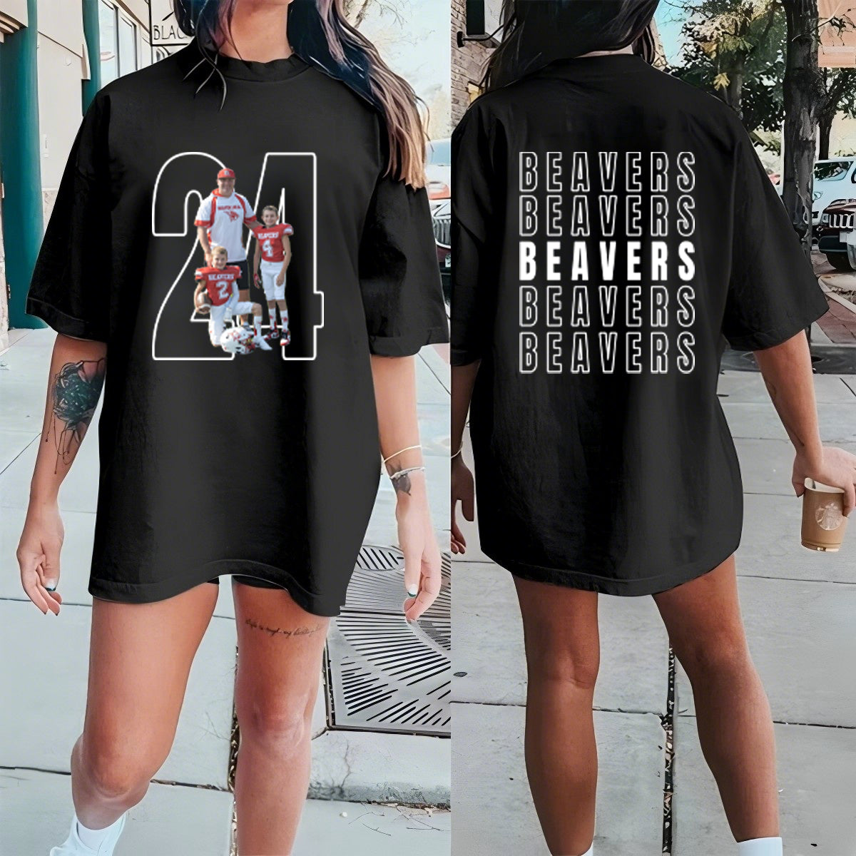 Custom Game Day Tee with Multi-Person Photo – Perfect for Football Fans