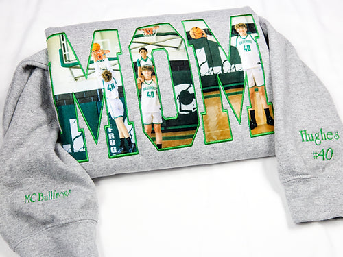 Custom Photo Embroidered Sweatshirt Hoodie T-shirt, Mother's Day Sweatshirt
