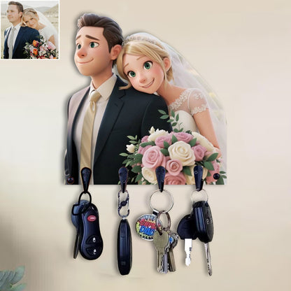 Personalised Portrait Couple/Family Key Holder