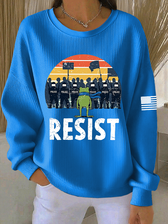 🔥Buy 3 Get 15% Off🔥Women's FDT Print Knit Crew Neck Long Sleeve Top