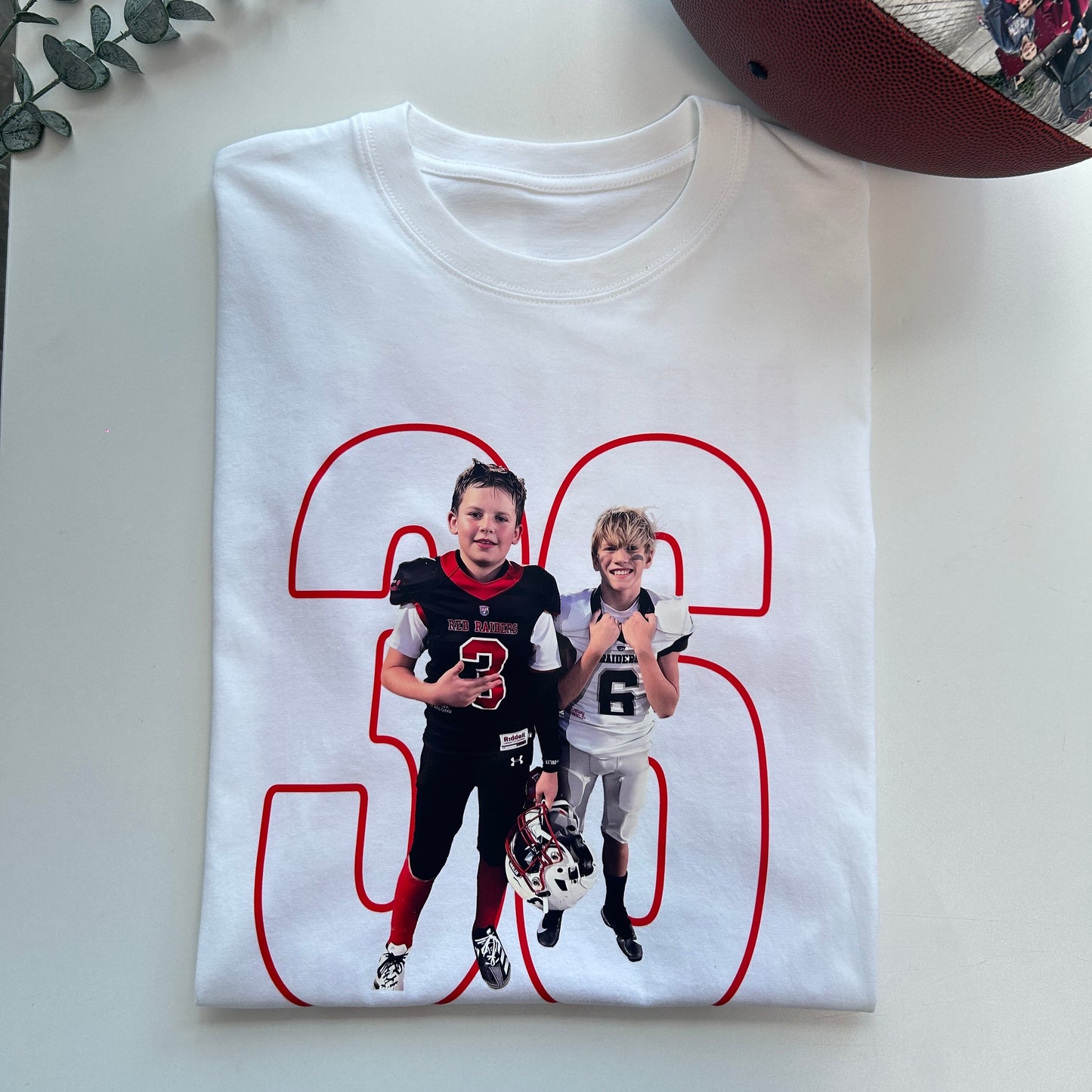 Custom Game Day Tee with Multi-Person Photo – Perfect for Football Fans