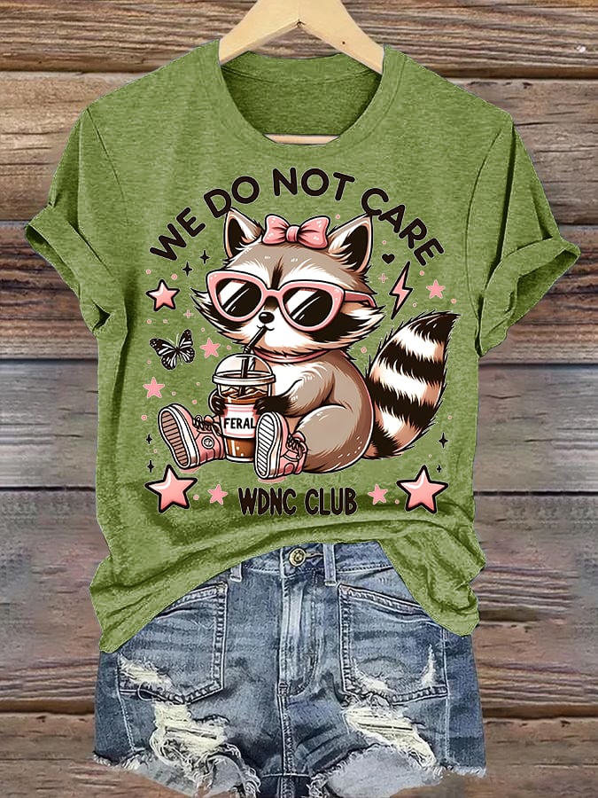 🔥Buy 3 Get 15% Off🔥Women's  Cute little raccoon for Women's WDNC Menopause & Perimenopause Printed T-shirt