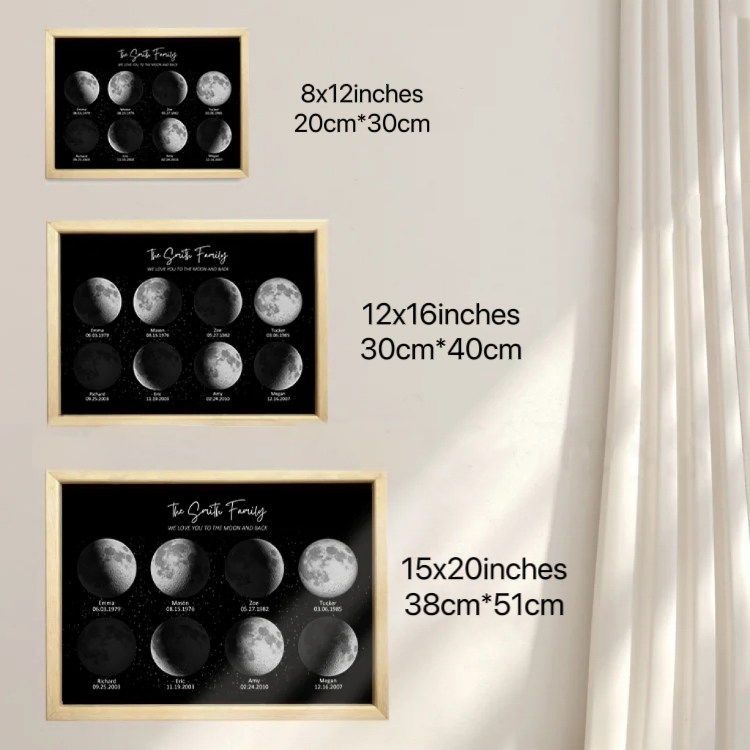 Custom Moon Night Sky Print Mother's Day Family Gift