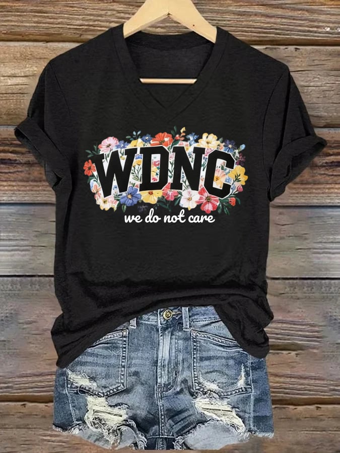 🔥Buy 3 Get 15% Off🔥V-Neck Retro Funny WDNC Menopause Perimenopause Print T-Shirt