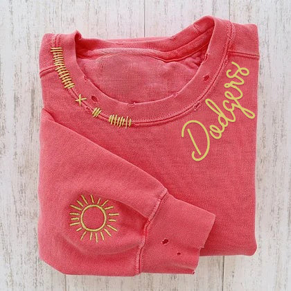 VINTAGE CUSTOM CREW-Custom Embroidered Hand Distressed Crew Neck Sweatshirt