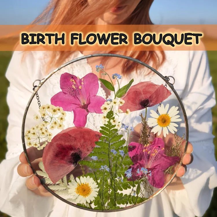Personalized Birth Flower Family Bouquet Pendant, Mother's Day Gift