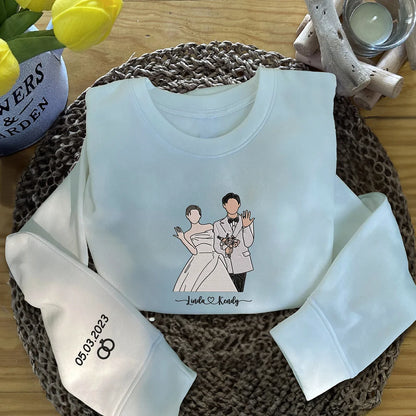 Custom Embroidered Portrait Sweatshirt – Personalized Photo & Roman Numerals
