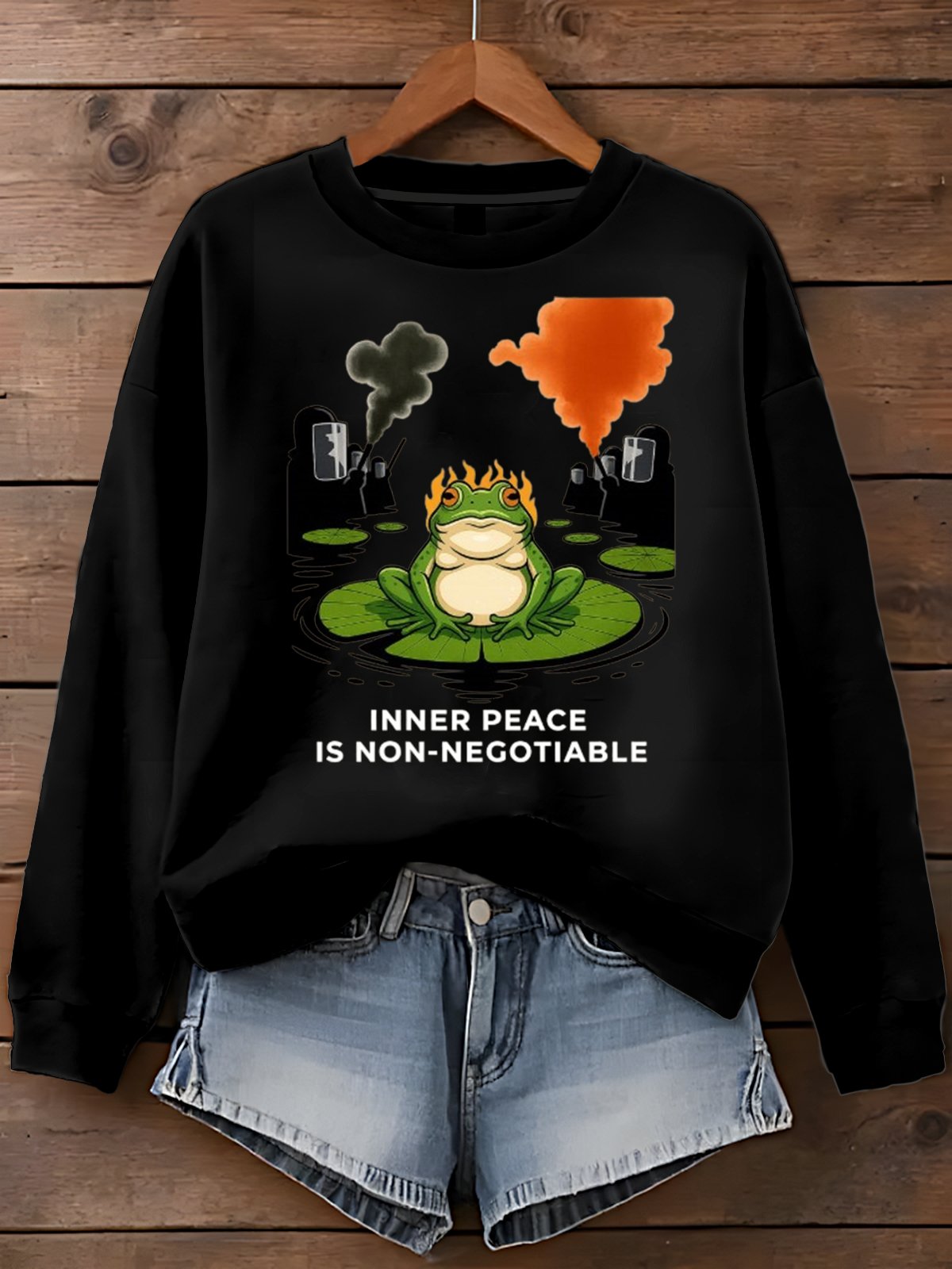 🔥Buy 3 Get 15% Off🔥Women's Portland Frog Print Casual Sweatshirt