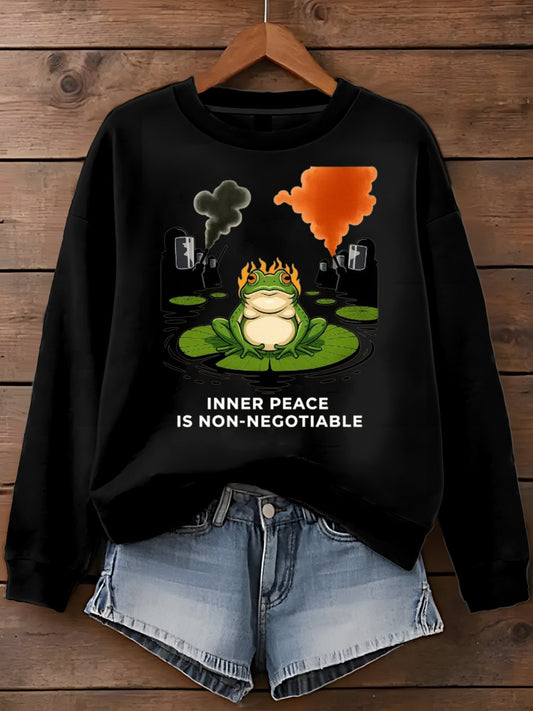 🔥Buy 3 Get 15% Off🔥Women's Portland Frog Print Casual Sweatshirt