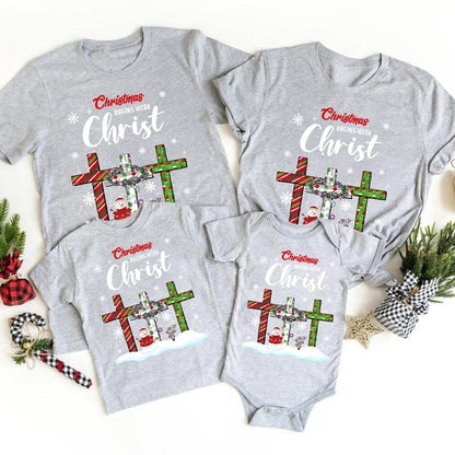 Christmas Begins with Christ Family Matching Shirts