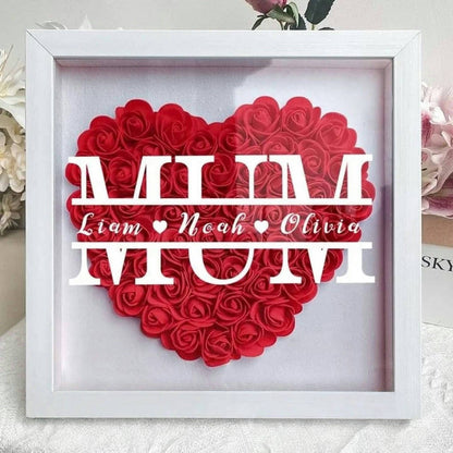 Personalized Mom Flower Shadow Box With Name