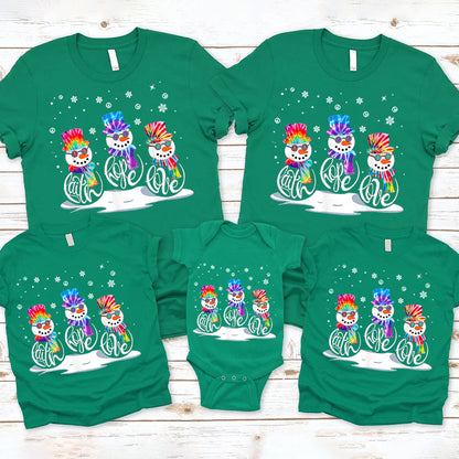 Christmas Faith Hope Love Snowman Family Matching Shirts
