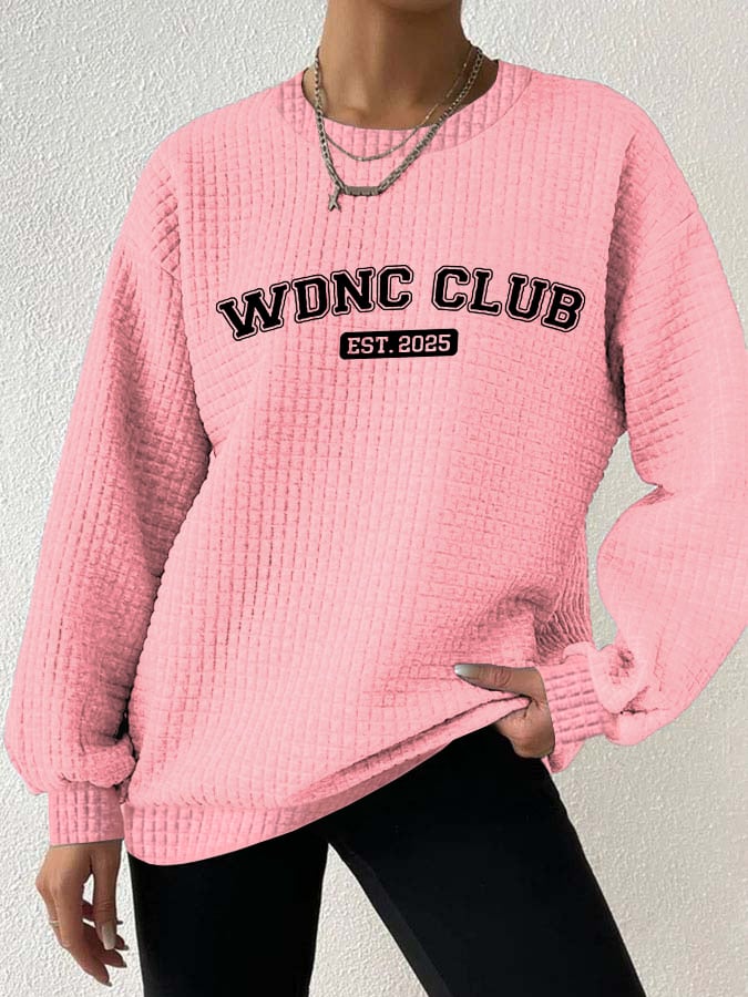 🔥Buy 3 Get 15% Off🔥Retro Funny Funny WDNC Club Est. 2025 Menopause Perimenopause Print Textured Sweatshirt