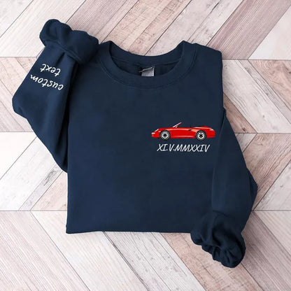 Personalized Printed Custom Car Art Sweatshirt, Custom Vehicle Sweater, Personalized Dad Gift