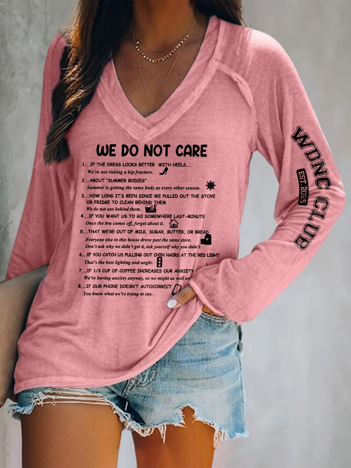 🔥Buy 3 Get 15% Off🔥V-neck Retro Funny WDNC Menopause Perimenopause Print T-Shirt