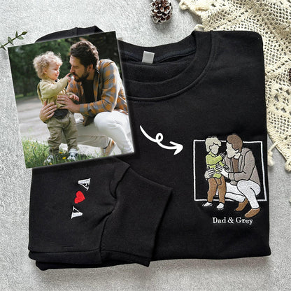 Personalized Photo Portrait Sweatshirt for Dad, Papa, and Your Beloved Ones