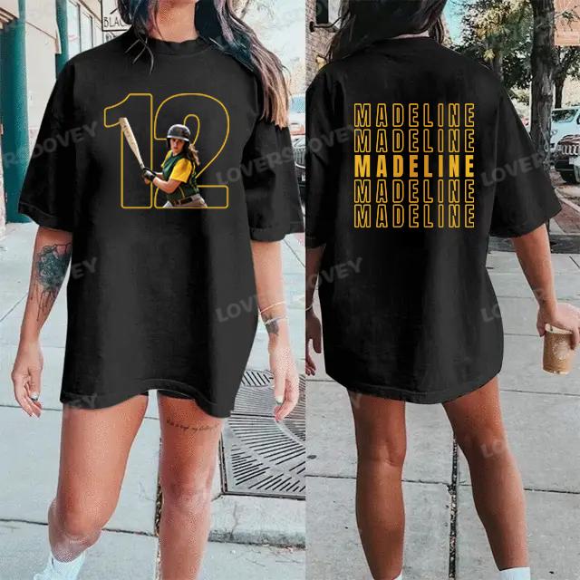 Custom Baseball Personalize Cheer Tee- Custom Photo & Number & Name Print Sport Shirt