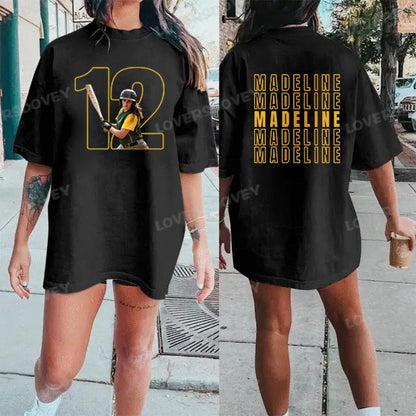 Custom Baseball Personalize Cheer Tee- Custom Photo & Number & Name Print Sport Shirt