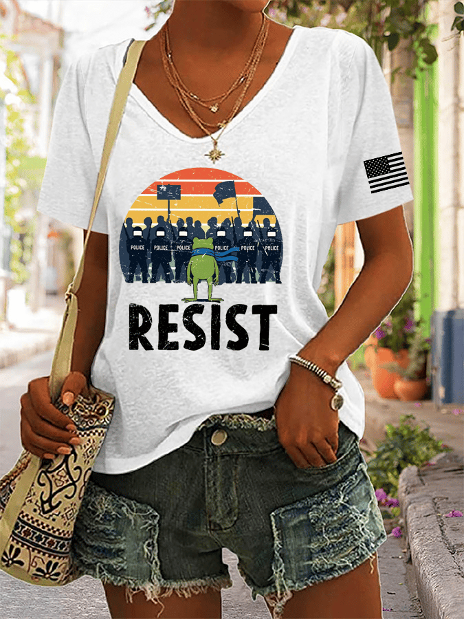 🔥Buy 3 Get 15% Off🔥Women's FDT Print V-Neck T-Shirt