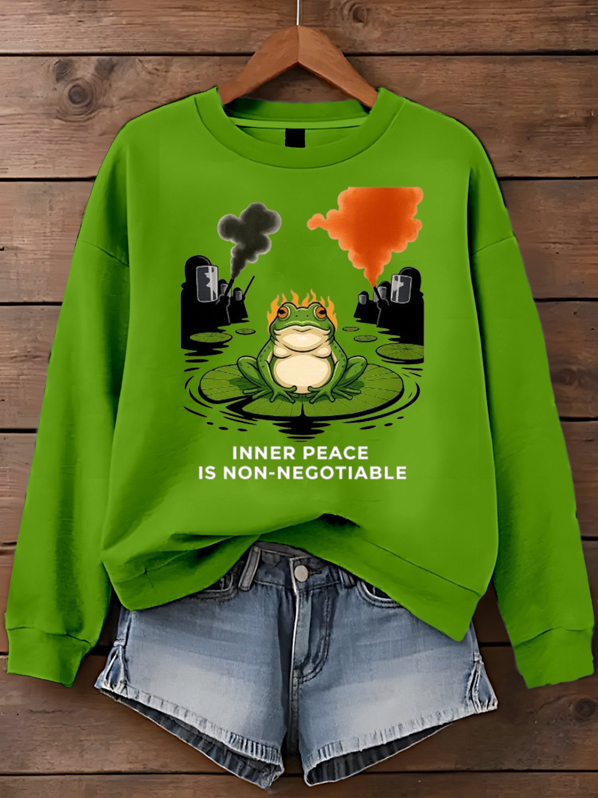 🔥Buy 3 Get 15% Off🔥Women's Portland Frog Print Casual Sweatshirt