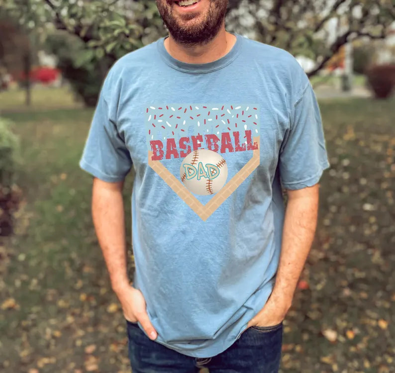 Customized Baseball Ice Cream Drip T-Shirt - Name And Number Printed On The Back - Gift For Dad