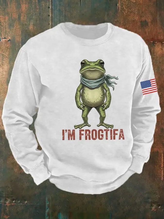 🔥Buy 3 Get 15% Off🔥Men's Retro Resist Frog Crew Neck Sweatshirt