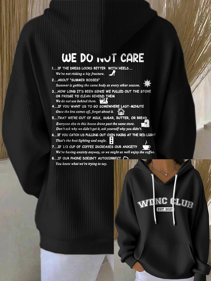 🔥Buy 3 Get 15% Off🔥Retro Funny WDNC Club Menopause Perimenopause Print Hoodie