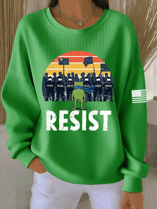 🔥Buy 3 Get 15% Off🔥Women's FDT Print Knit Crew Neck Long Sleeve Top