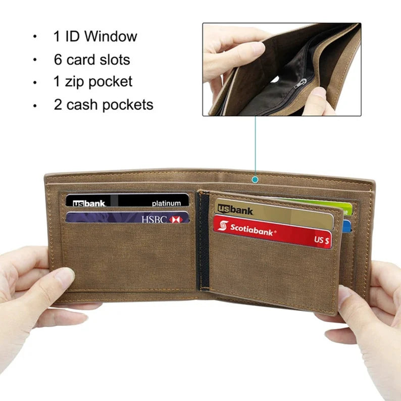 Personalized 3-Side Engraved Wallet – Custom Photo & Text Gift for Him | Father's Day, Birthday, Anniversary
