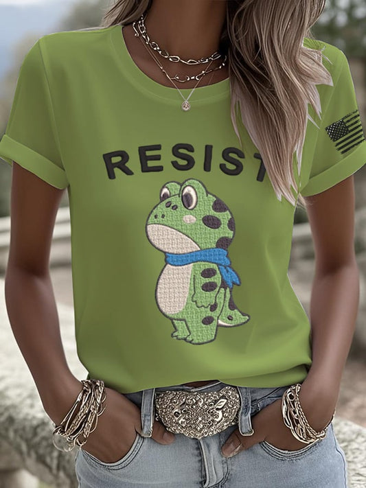 🔥Buy 3 Get 15% Off🔥Women's Retro Frog Revolt Print T-Shirt
