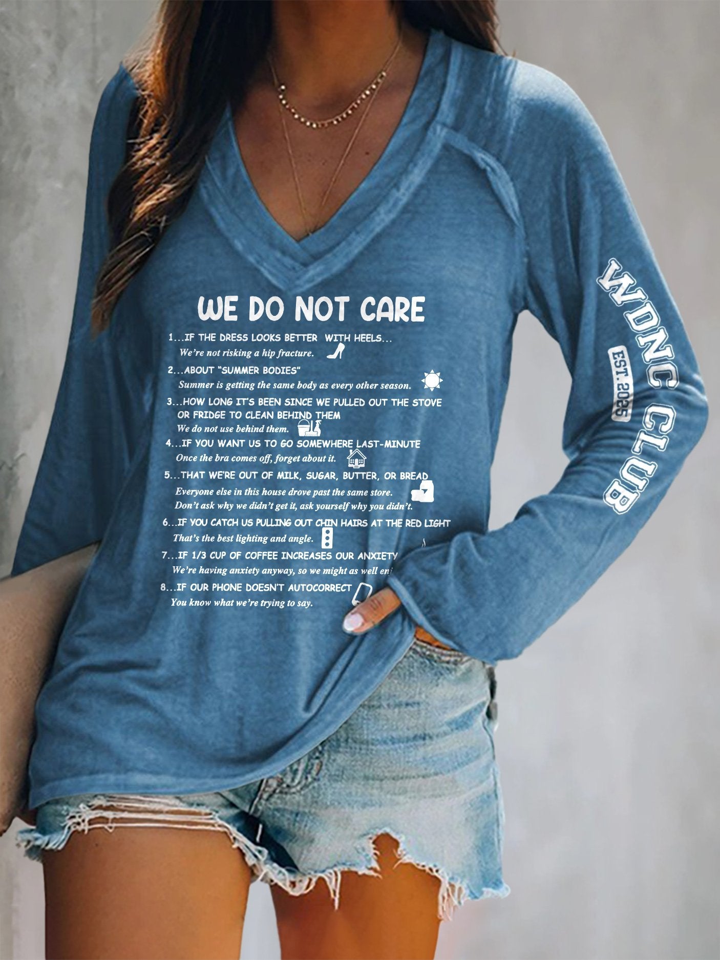 🔥Buy 3 Get 15% Off🔥V-neck Retro Funny WDNC Menopause Perimenopause Print T-Shirt