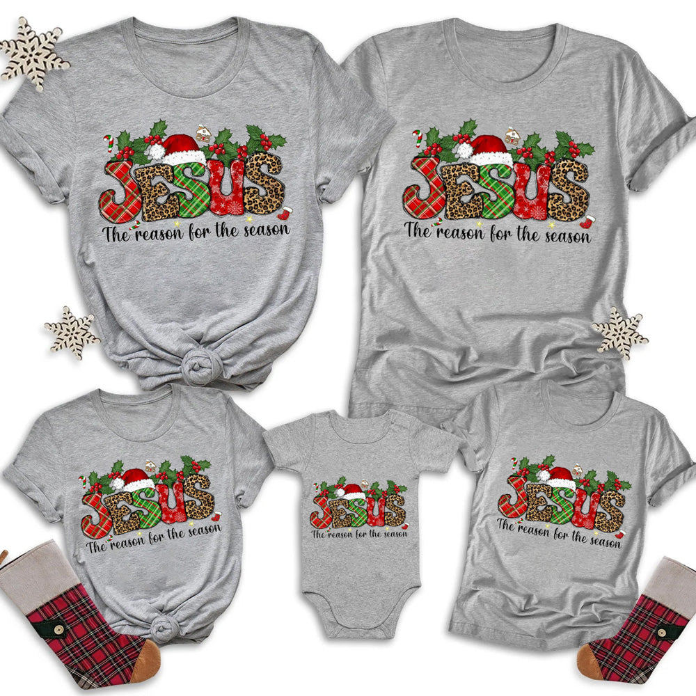 Jesus Is the Reason Christian Christmas Family Matching Shirts
