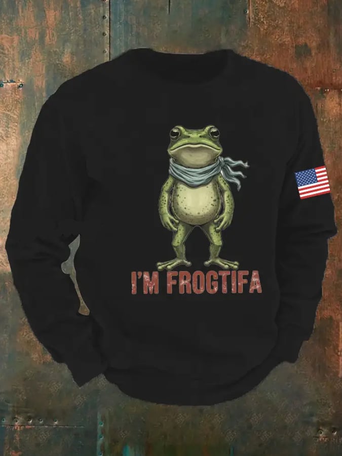 🔥Buy 3 Get 15% Off🔥Men's Retro Resist Frog Crew Neck Sweatshirt