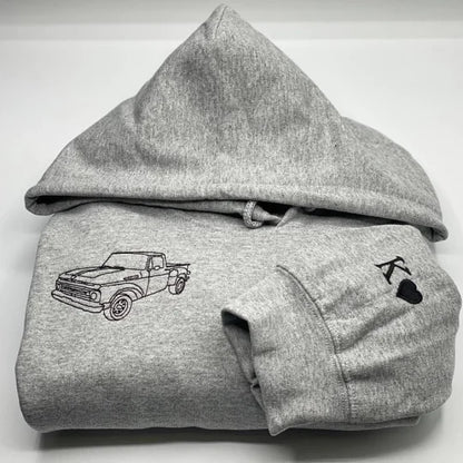 Custom Embroidered Car Outline Sweatshirt, Gift for DAD/Husband/Boyfriend, Father's Day Gift