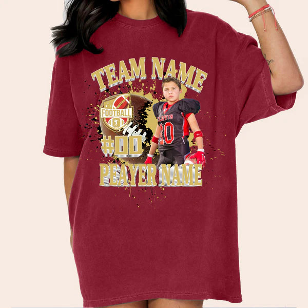 Baseball/Football/Soccer/Softball/Hockey Shirt Personalized Photo Shirt Custom Sports Mom Football Season Ball