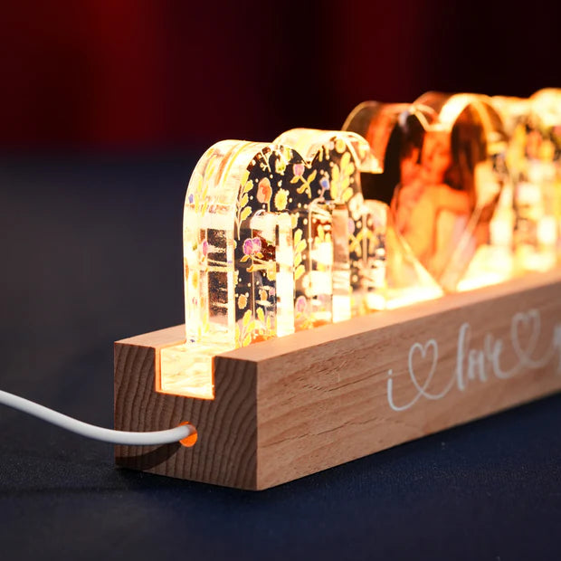 Personalized "I LOVE YOU MOM" Photo LED Light - Custom Night Light Gift ✨