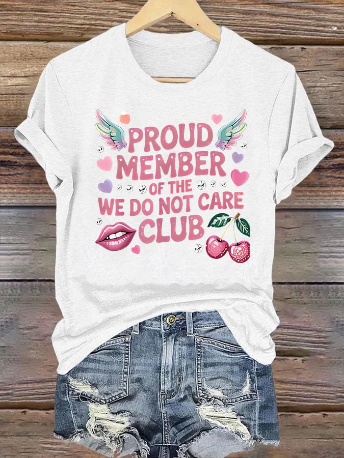 Women's  Retro Funny Proud Member Of Club Menopause Perimenopause Print T-Shirt
