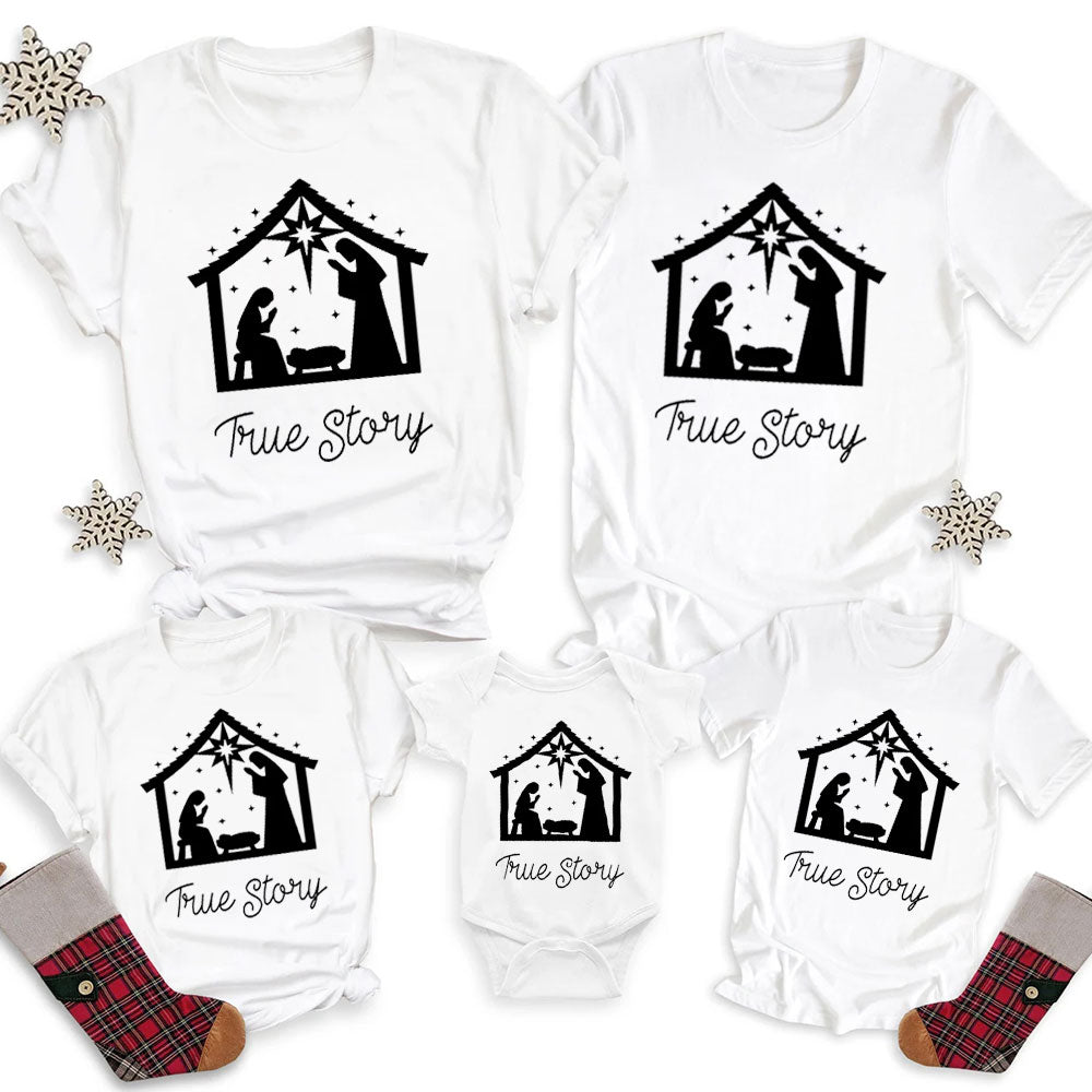 True Story Christmas Nativity Family Matching Shirts