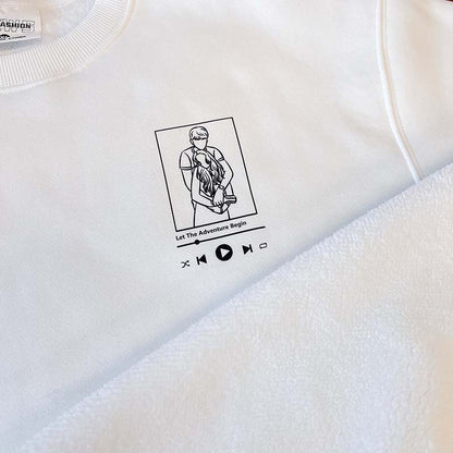 Custom Photo Love Song For Couple Embroidered Crewneck/Hoodie/T-shirt