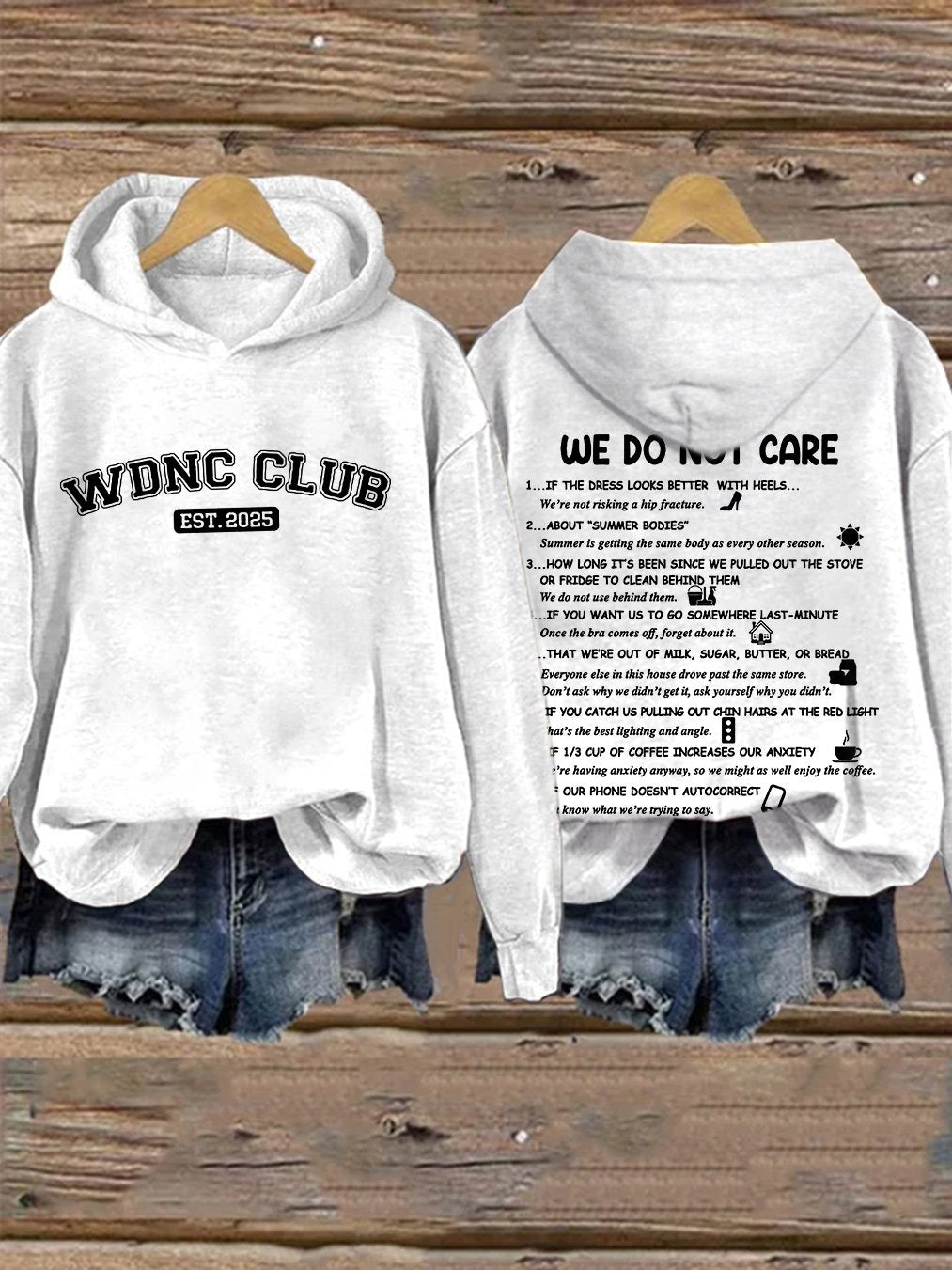 🔥Buy 3 Get 15% Off🔥Retro Funny WDNC Club Menopause Perimenopause Print Hoodie
