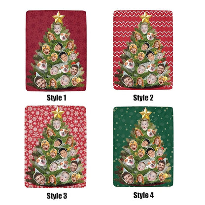 Custom Christmas Photo Blanket,Christmas Blanket Personalized Pet Faces Blankets