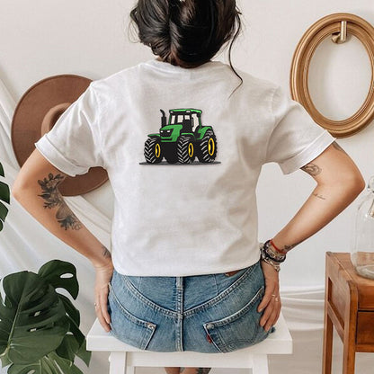 Custom Embroidered Car Design on Back, Personalized Tractor Lover Hoodie, Custom Embroidered Gift for Dad