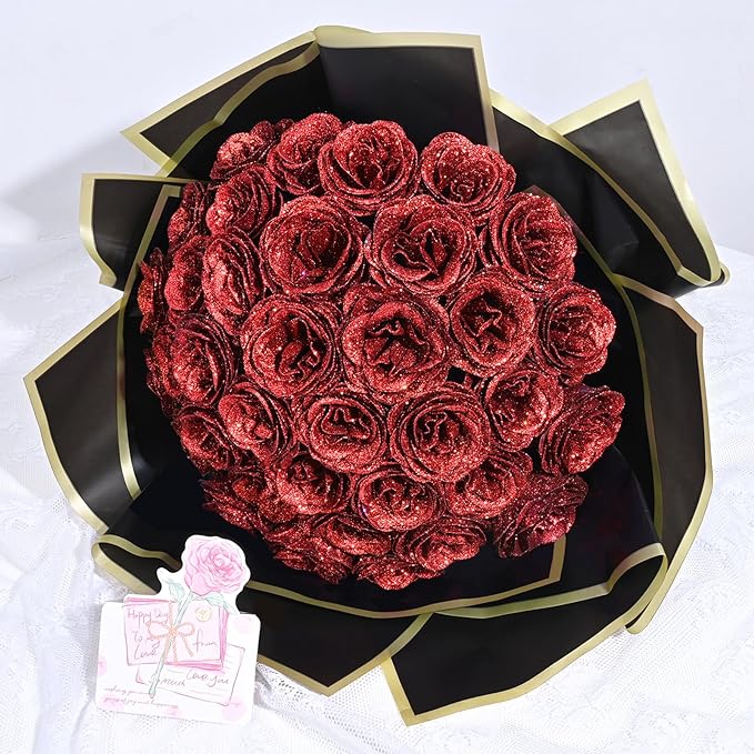 💕Glitter Rose Bouquet💕 - Best Gift to Couples (Never Wither)
