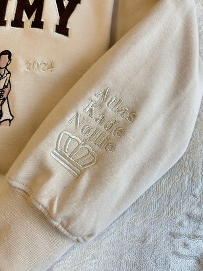 Custom Dad Photo Embroidery with nickname T-shirt/ Sweatshirt /Hoodie