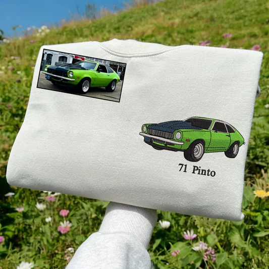 Gifts For Car Lover Custom Embroidered Car Hoodie (Refined Embroidery)