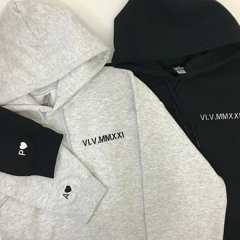 👩‍❤️‍👨Custom Roman Numeral Date Couple's Sweatshirt