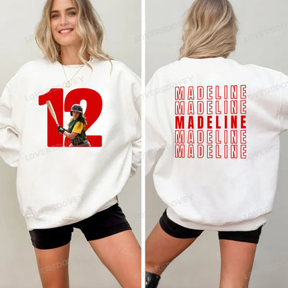Custom Baseball Personalize Cheer Tee- Custom Photo & Number & Name Print Sport Shirt
