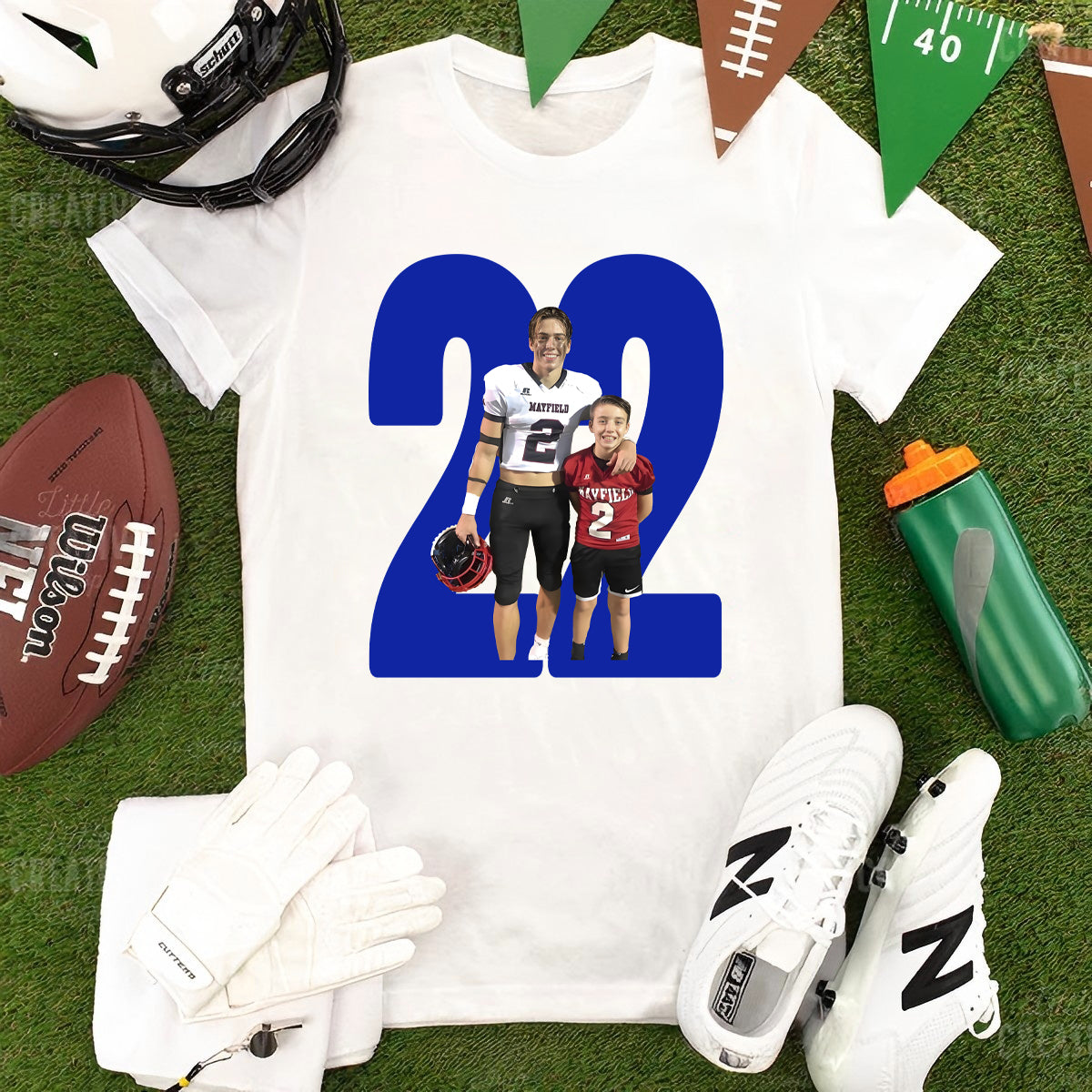 Custom Game Day Tee with Multi-Person Photo – Perfect for Football Fans