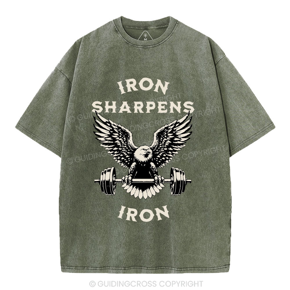 Iron Sharpens Christian Washed T-Shirt
