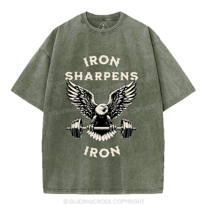 Iron Sharpens Christian Washed T-Shirt